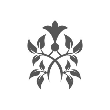 Beyaz arkaplanda çiçek simgesi