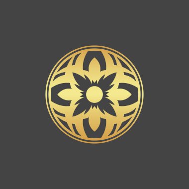 Koyu arkaplanda altın simge