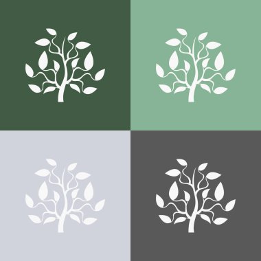 Renkli ağaç simgeleri kümesi