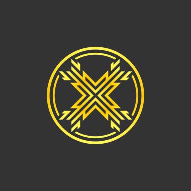 Koyu arkaplanda altın simge