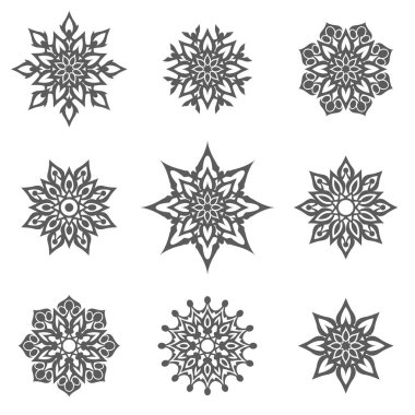 Beyaz arkaplanda çiçek simgesi ayarlandı