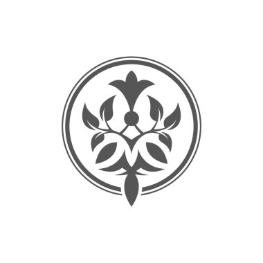 Beyaz arkaplanda çiçek simgesi