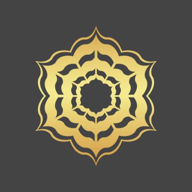 Koyu arkaplanda altın simge