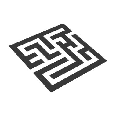 Labirent siyah beyaz soyut modern arkaplan