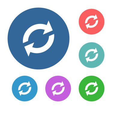 Beyaz arkaplanda ok simgesi olan çemberler