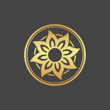 Koyu arkaplanda altın simge