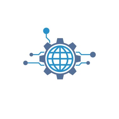 Beyaz arkaplanda teknoloji simgesi 