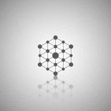 Beyaz arkaplanda çokgen simgesi 