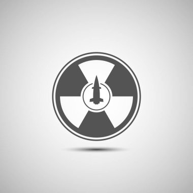 Beyaz arkaplanda Atom roket simgesi