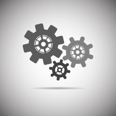 Beyaz arkaplanda dişli simgesi ayarlandı