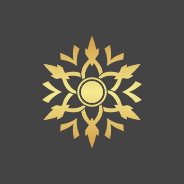 Koyu arkaplanda çiçek simgesi