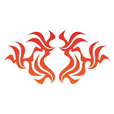 Beyaz arkaplanda kırmızı alev işareti