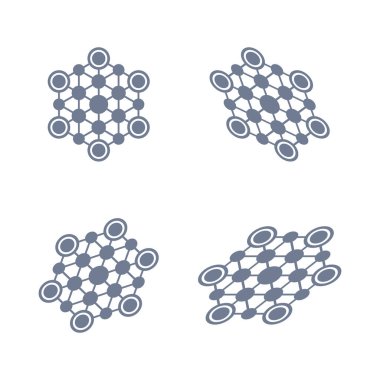 Beyaz arkaplanda çokgen set simgesi