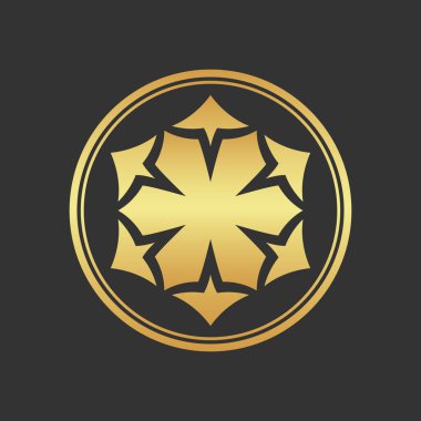 Altın koyu çember soyut modern arkaplan