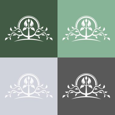 Renkli ağaç simgeleri kümesi