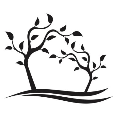 Beyaz arkaplanda ağaç simgesi