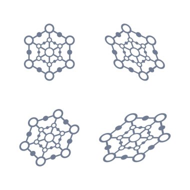 Beyaz arkaplanda çokgen set simgesi