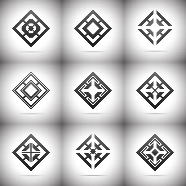 Set Van Geometrische Pictogrammen Witte Achtergrond — Stockvector
