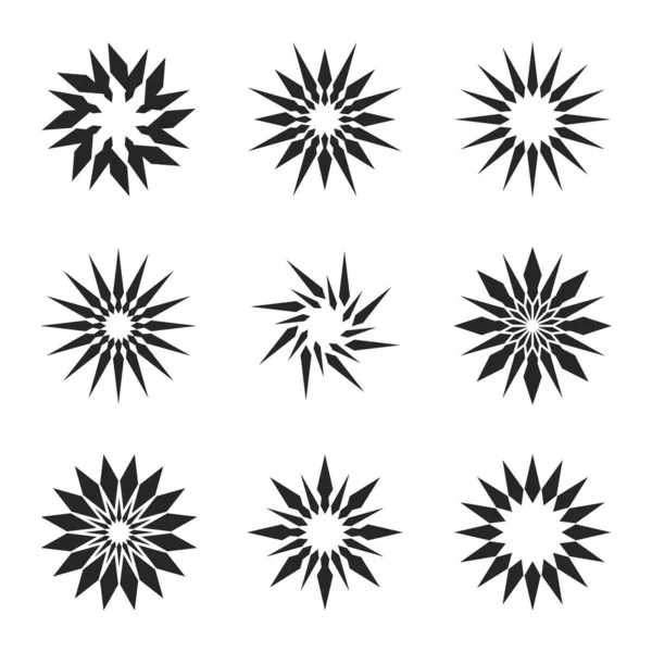Conjunto Círculos Geométricos Con Flechas Sobre Fondo Blanco — Archivo Imágenes Vectoriales