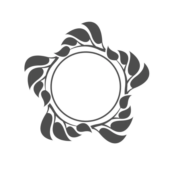Icono Floral Sobre Fondo Blanco — Vector de stock