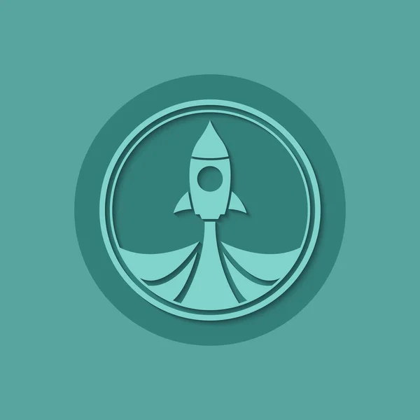 Значок Ракеты Зеленом Фоне — стоковый вектор