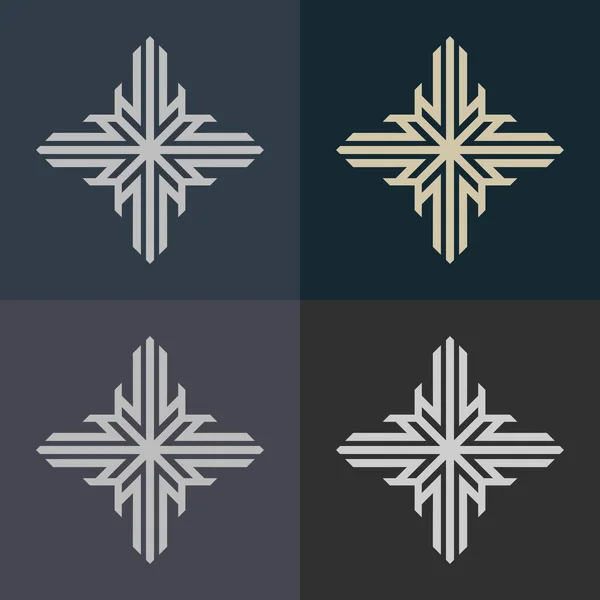 Абстрактный Современный Фон Набором Геометрических Логотипов — стоковый вектор