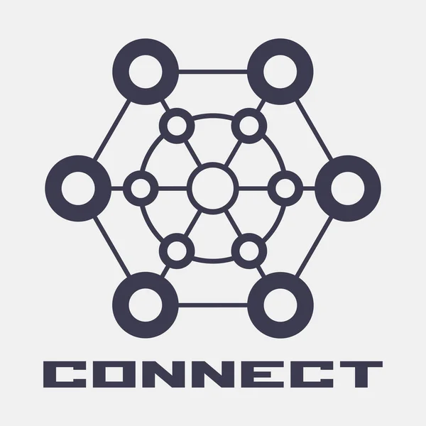 Connecter Signe Sur Fond Blanc — Image vectorielle