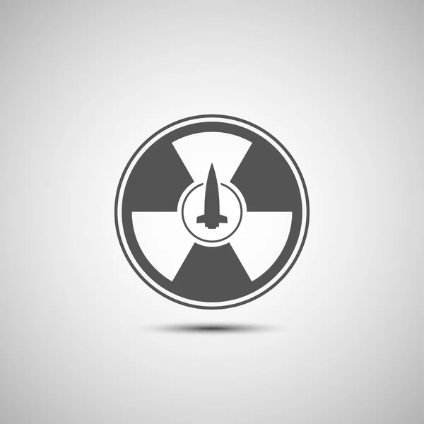 Иконка Атомной Ракеты Белом Фоне — стоковый вектор