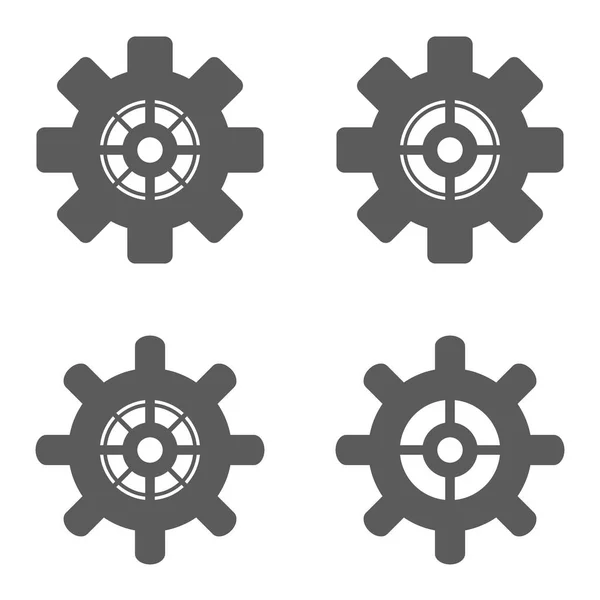 Gear Icon Set White Background — Stock Vector