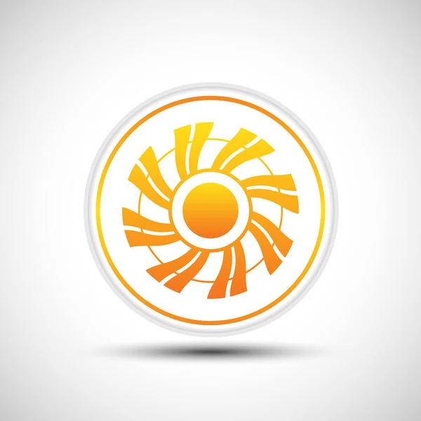 Icône Soleil Sur Fond Blanc — Image vectorielle