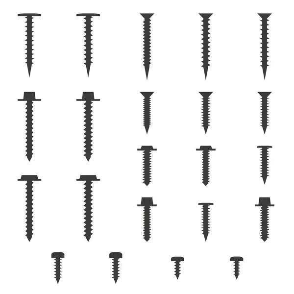 Nagels Pictogram Ingesteld Witte Achtergrond — Stockvector