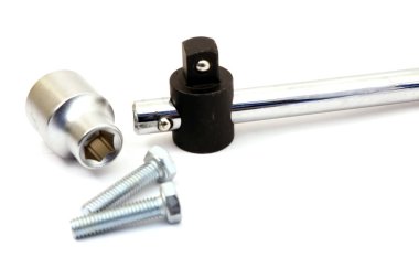 Metal aletler ve tamir elementleri. Araçlar kümesi.