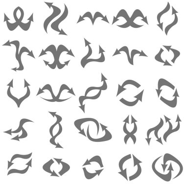 Beyaz arkaplanda ok simgesi ayarlandı