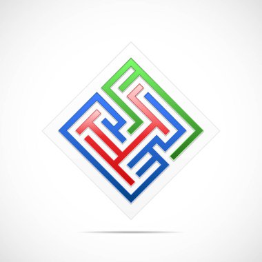 Beyaz arkaplanda Geometrik simge