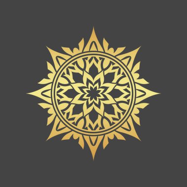 Koyu arkaplanda altın simge