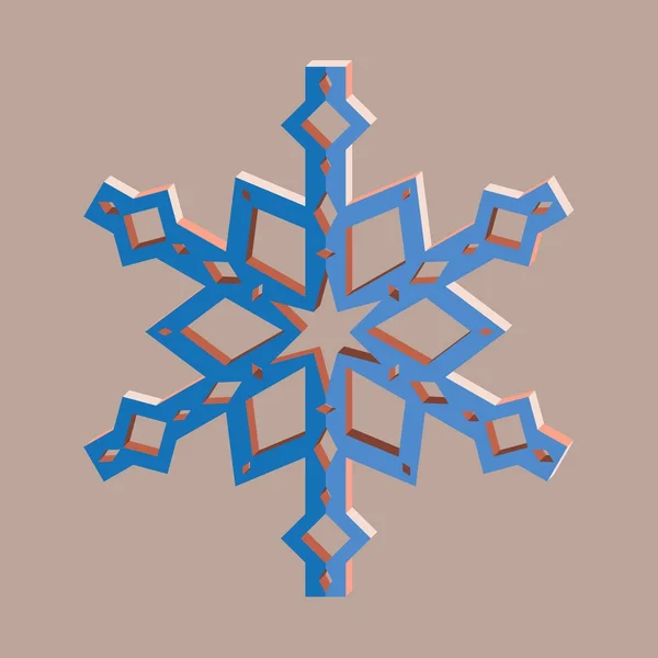 Vector Sneeuwvlok Abstracte Sneeuwvlok Met Effect Nieuwjaar Achtergrond Toepassing Voor — Stockvector