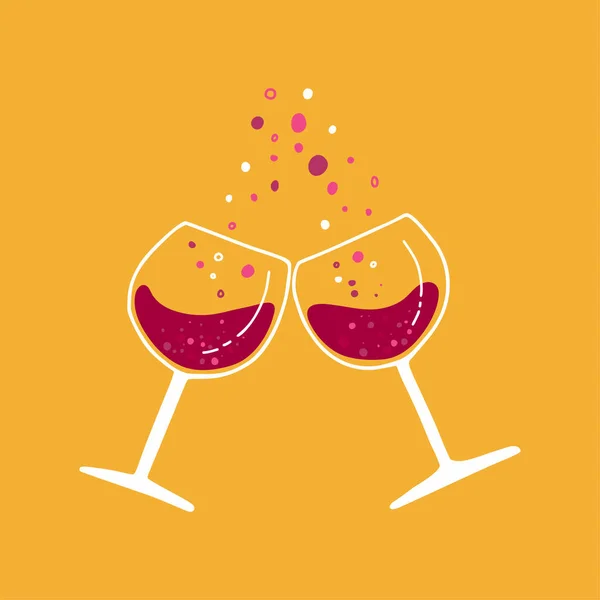 Festival do vinho. Copos de vinho — Vetor de Stock
