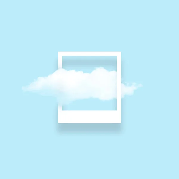 Witte wolk in snapshot frame illustratie — Stockfoto