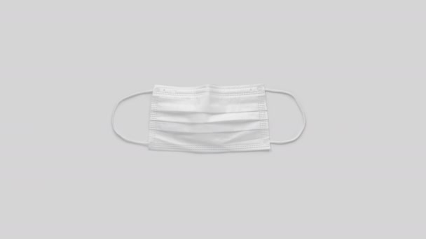 White protective medical mask — Stock Video