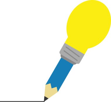 Mavi Kalem çizgi çizmeyi ampul ipucu ile