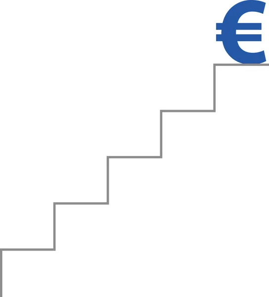 Escadas com euro por cima — Vetor de Stock