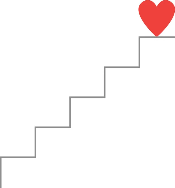 Hart op de top van trap — Stockvector
