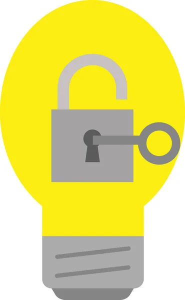 Llight bulb with padlock and key — Stock Vector