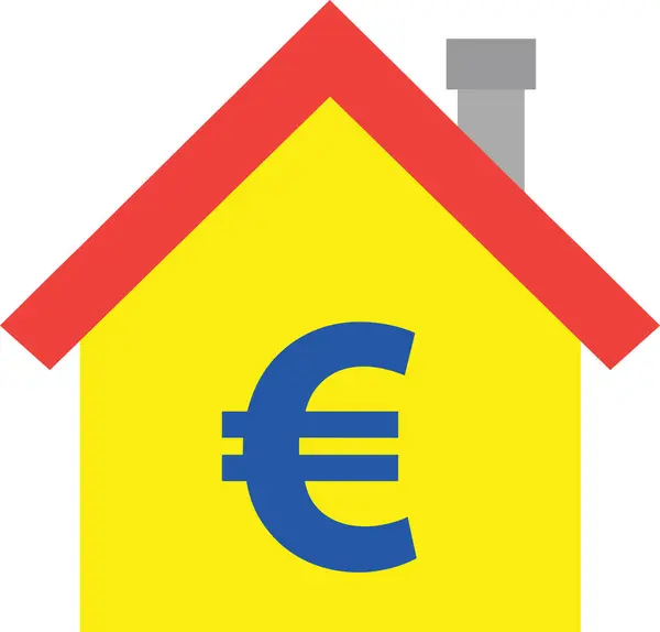 Σπίτι με ευρώ — Διανυσματικό Αρχείο