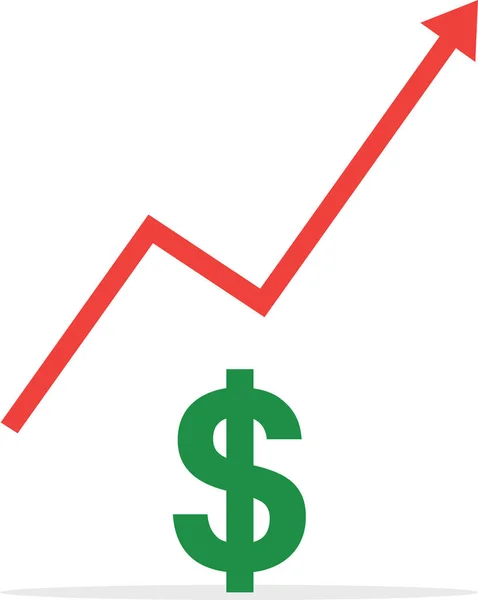 Dollar en pijl-omhoog — Stockvector