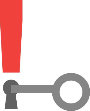 Anahtar kilidini ünlem işareti anahtar deliği