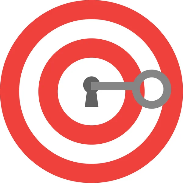 Key unlocking bullseye — Stock Vector