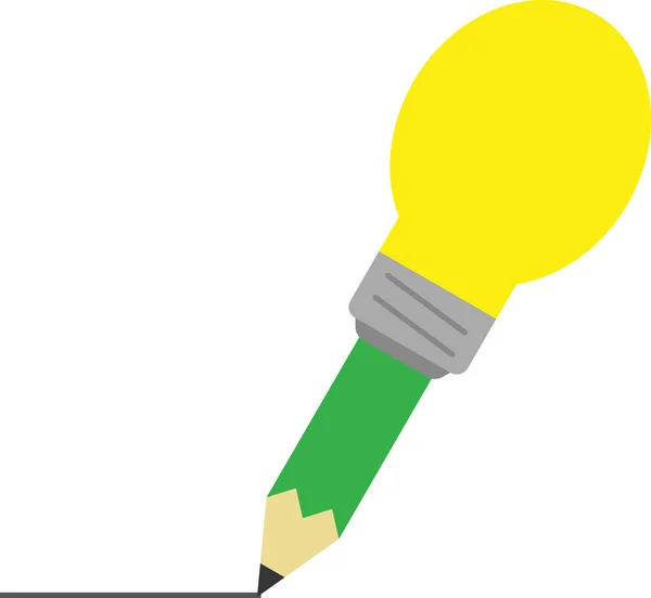 Grön penna med lampa spets Rita linje — Stock vektor