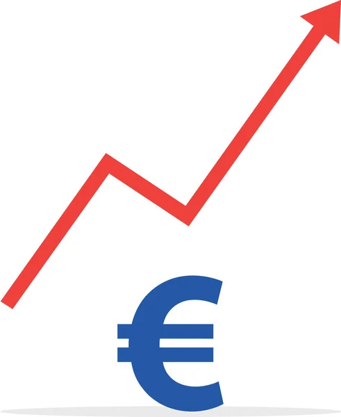 Euro en pijl-omhoog — Stockvector