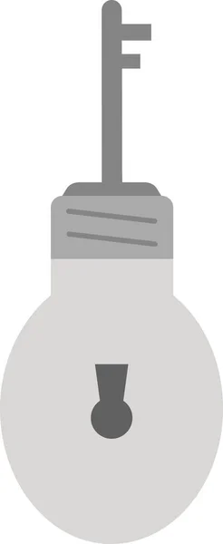 Ampoule avec trou de serrure et clé — Image vectorielle